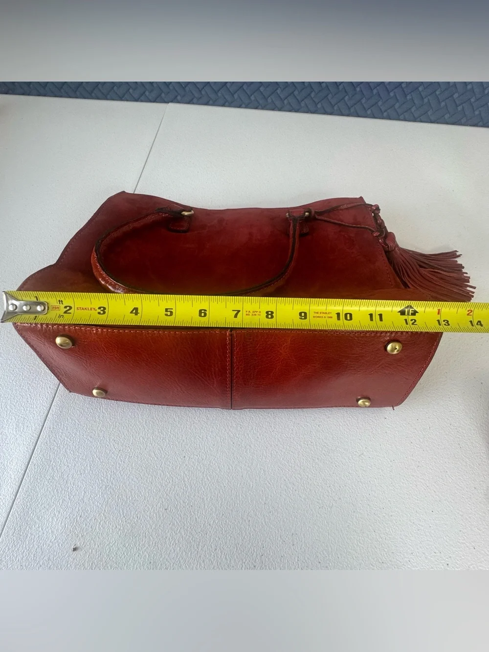 Patricia Nash Leather Primrose Satchel FOX (Reddish) Italian Nubuck Handbag